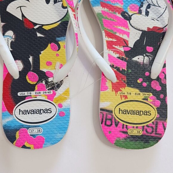 NWT Havaianas Disney Minnie Mouse Flip Flops Size 7/8 Made In Brazil - Picture 3 of 6